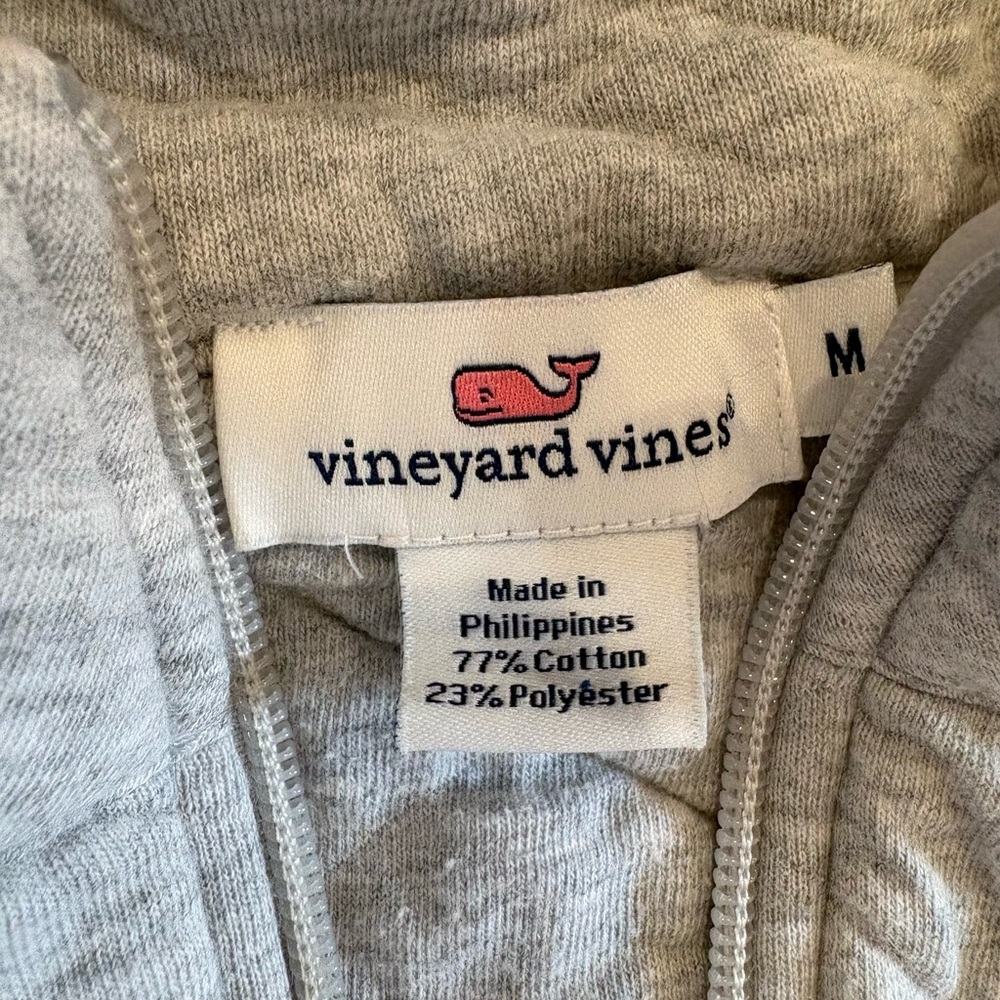 Vineyard Vines Light Gray Quilted Half-Zip Pullover - Picture 2 of 5